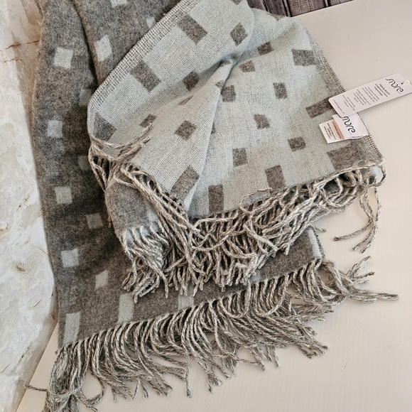 Fibre By Auskin Merino Wool Throw Blanket Gray Seamist - Picture 15 of 16